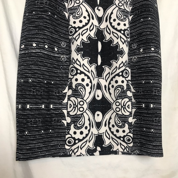 NYDJ Lift Tuck Technology Damask Abstract Print Sleeveless Sheath Dress Sz 8 - Picture 9 of 13